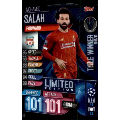 Mohamed Salah Liverpool Blue Limited Edition LE6 Match Attax Extra 2019-20