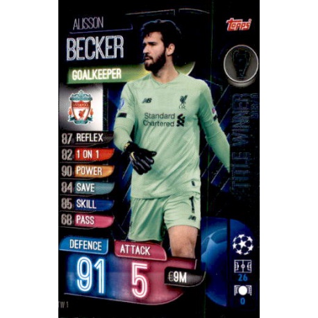 Alisson Becker Liverpool Title Winner 2018/19 TW1 Match Attax Extra 2019-20