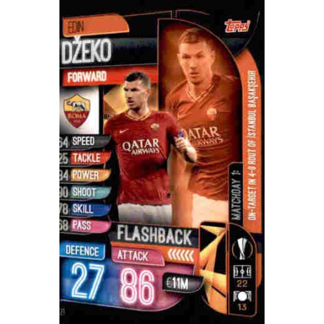 Edin Dzeko AS Roma Flashback FB21 Match Attax Extra 2019-20