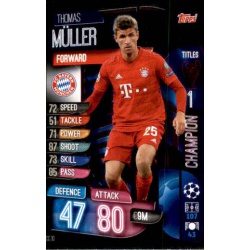 Thomas Muller Bayern Munchen Champion CC10 Match Attax Extra 2019-20
