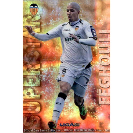 Feghouli Superstar Brillo Rayas Horizontales Valencia 79 Las Fichas de la Liga 2013 Official Quiz Game Collection