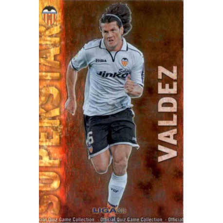 Valdez Superstar Brillo Liso Valencia 78 Las Fichas de la Liga 2013 Official Quiz Game Collection