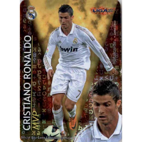 Cristiano Ronaldo MVP Brillo Letras Puntas Redondas Real Madrid Las Fichas de la Liga 2013 Official Quiz Game Collection