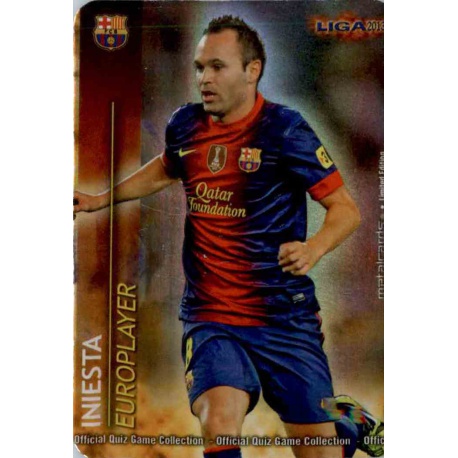 Andrés Iniesta Euro Player Brillo Listo Barcelona Las Fichas de la Liga 2013 Official Quiz Game Collection
