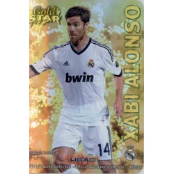 Xabi Alonso Gold Star Brillo Liso Real Madrid 5 Las Fichas de la Liga 2013 Official Quiz Game Collection