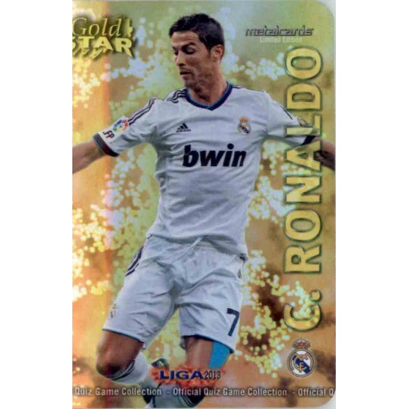Cristiano Ronaldo Gold Star Brillo Liso Real Madrid 7 Las Fichas de la Liga 2013 Official Quiz Game Collection