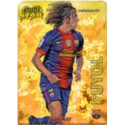 Puyol Gold Star Brillo Liso Barcelona 9 Las Fichas de la Liga 2013 Official Quiz Game Collection