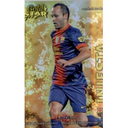 Iniesta Gold Star Brillo Liso Barcelona 11 Las Fichas de la Liga 2013 Official Quiz Game Collection