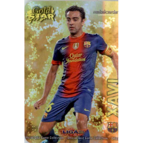 Xavi Gold Star Brillo Liso Barcelona 12 Las Fichas de la Liga 2013 Official Quiz Game Collection