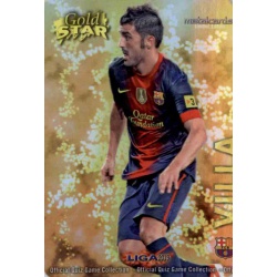 David Villa Gold Star Brillo Liso Barcelona 14 Las Fichas de la Liga 2013 Official Quiz Game Collection