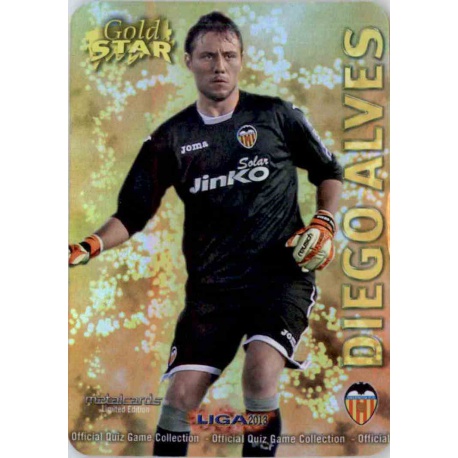 Diego Alves Gold Star Brillo Liso Valencia 15 Las Fichas de la Liga 2013 Official Quiz Game Collection
