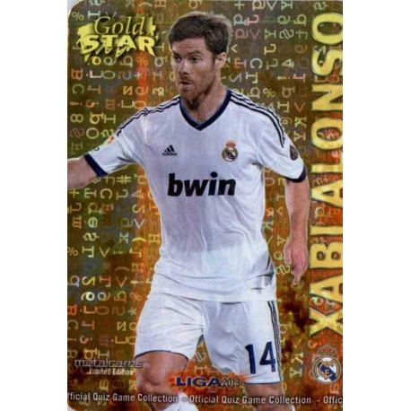 Xabi Alonso Gold Star Brillo Letras Real Madrid 5 Las Fichas de la Liga 2013 Official Quiz Game Collection