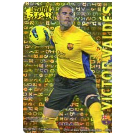 Víctor Valdés Gold Star Brillo Letras Barcelona 8 Las Fichas de la Liga 2013 Official Quiz Game Collection