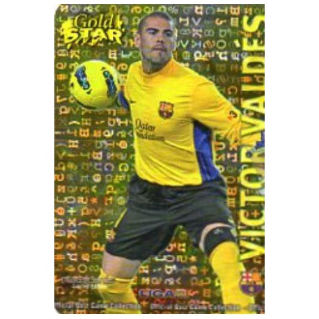 Víctor Valdés Gold Star Brillo Letras Barcelona 8 Las Fichas de la Liga 2013 Official Quiz Game Collection
