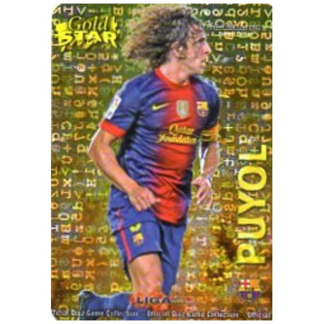 Puyol Gold Star Brillo Letras Barcelona 9 Las Fichas de la Liga 2013 Official Quiz Game Collection