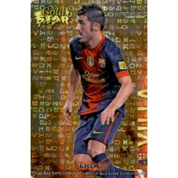 David Villa Gold Star Brillo Letras Barcelona 14 Las Fichas de la Liga 2013 Official Quiz Game Collection