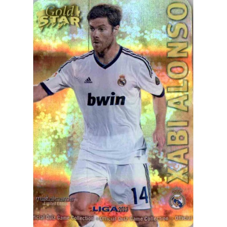 Xabi Alonso Gold Star Rayas Horizontales Real Madrid 5 Las Fichas de la Liga 2013 Official Quiz Game Collection