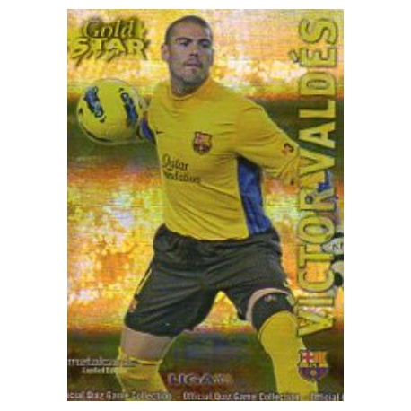 Víctor Valdés Gold Star Rayas Horizontales Barcelona 8 Las Fichas de la Liga 2013 Official Quiz Game Collection