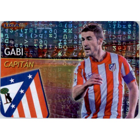 Gabi Capitanes Brillo Letras Atlético Madrid 5 Las Fichas de la Liga 2013 Official Quiz Game Collection