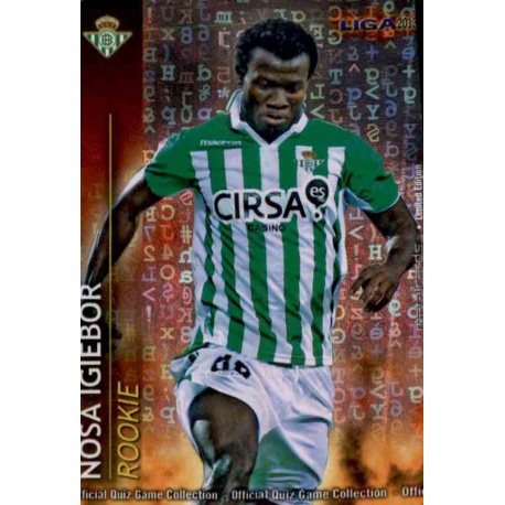 Nosa Igiebor Rookies Brillo Letras 4 Las Fichas de la Liga 2013 Official Quiz Game Collection