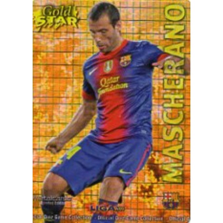 Mascherano Gold Star Brillo Cuadros Barcelona 10 Las Fichas de la Liga 2013 Official Quiz Game Collection