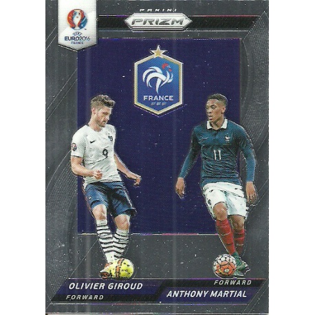 Olivier Giroud - Anthony Martial France Country Combinations Duals CCD-3 Prizm Uefa Euro 2016 France