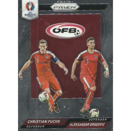Christian Fuchs - Aleksandar Dragovic Austria Country Combinations Duals CCD-21 Prizm Uefa Euro 2016 France