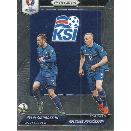 Gylfi Sigurdsson - Kolbeinn Sigthorsson Iceland Country Combinations Duals CCD-29 Prizm Uefa Euro 2016 France