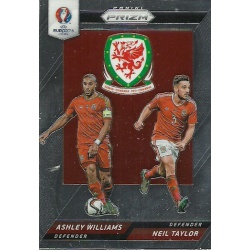 Neil Taylor - Ashley Williams Wales Country Combinations Duals CCD-32 Prizm Uefa Euro 2016 France