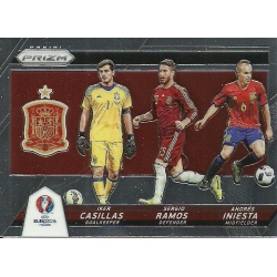 Andres Iniesta - Sergio Ramos - Iker Casillas Spain Country Combinations Triples CCT-4 Prizm Uefa Euro 2016 France