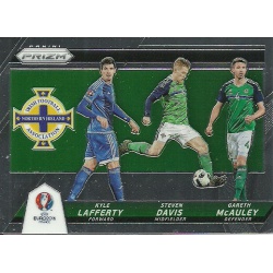 Gareth McAuley - Steven Davis - Kyle Lafferty Northern Ireland Country Combinations Triples CCT-7 Prizm Uefa Euro 2016 France