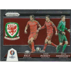 Aaron Ramsey - Gareth Bale - Wayne Hennessey Wales Country Combinations Triples CCT-12 Prizm Uefa Euro 2016 France