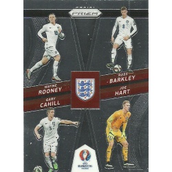 Ross Barkley - Joe Hart - Gary Cahill - Wayne Rooney England Country Combinations Quads CCQ-6 Prizm Uefa Euro 2016 France
