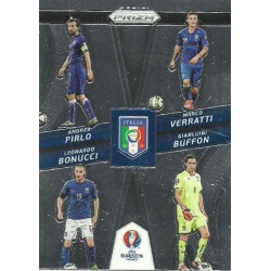 Leonardo Bonucci - Marco Verratti - Gianluigi Buffon - Andrea Pirlo Italy Country Combinations Quads CCQ-8 Prizm Uefa Euro 2016 
