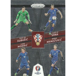 Mario Mandzukic - Luka Modric - Darijo Srna - Danijel Subasic Croatia Country Combinations Quads CCQ-15 Prizm Uefa Euro 2016 Fra