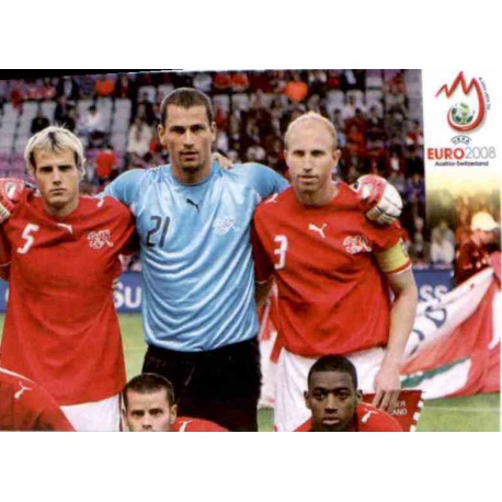Team Photo 2 Switzerland 48 Panini Uefa Euro 2008 Austria Switzerland