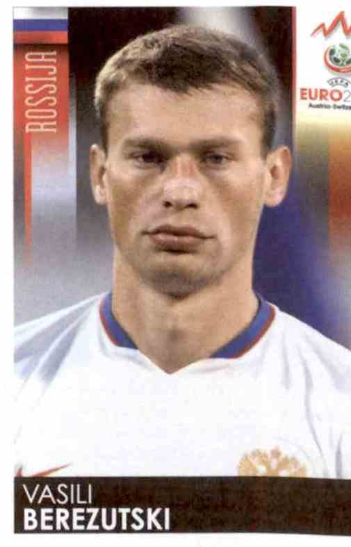 Switzerland Panini 446 Vasili Berezutski Russland UEFA Euro 2008 Austria 