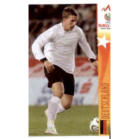 Lukas Podolski In Action Germany 506 Panini Uefa Euro 2008 Austria Switzerland