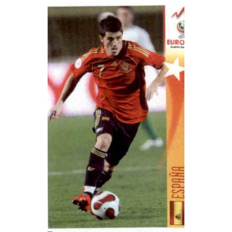 David Villa In Action Spain 507 Panini Uefa Euro 2008 Austria Switzerland