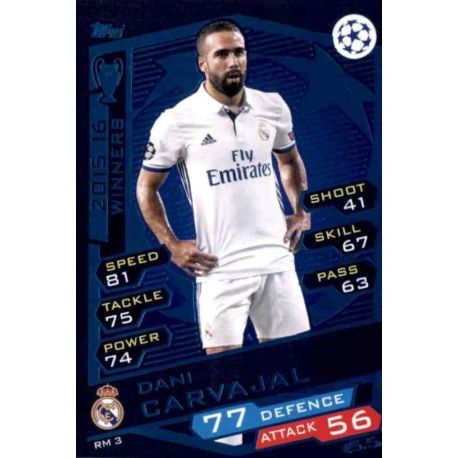 Dani Carvajal Real Madrid RM3 Match Attax Champions 2016-17