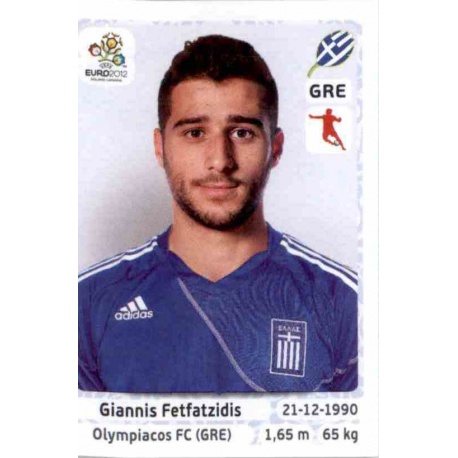 Giannis Fetfatzidis Greece 97 Panini Uefa Euro 2012 Poland Ukraine
