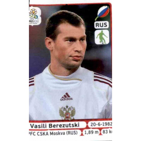 Vasili Berezutski Russia 118 Panini Uefa Euro 2012 Poland Ukraine