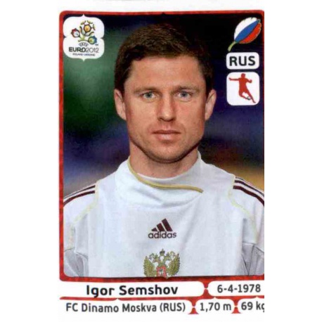 Igor Semshov Russia 123 Panini Uefa Euro 2012 Poland Ukraine