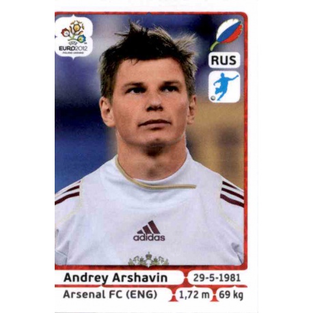 Andrey Arshavin Russia 129 Panini Uefa Euro 2012 Poland Ukraine