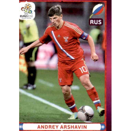 Andrey Arshavin In Action Russia 134 Panini Uefa Euro 2012 Poland Ukraine