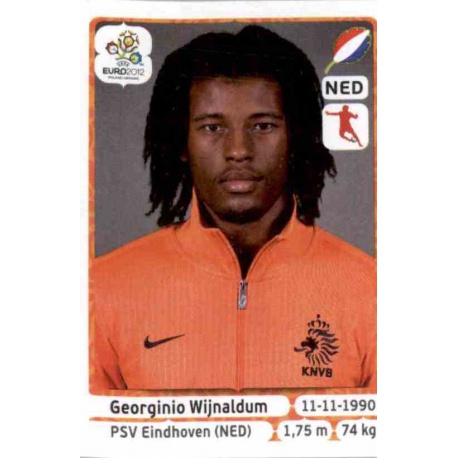 Georginio Wijnaldum Holland 183 Panini Uefa Euro 2012 Poland Ukraine