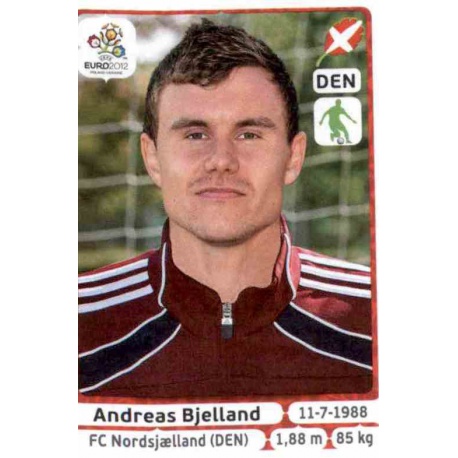 Andreas Bjelland Denmark 205 Panini Uefa Euro 2012 Poland Ukraine