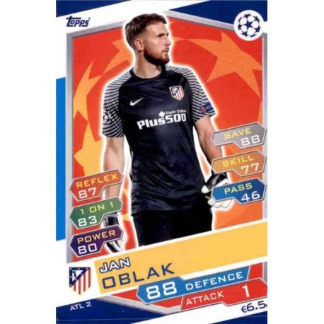 Jan Oblak Atlético Madrid ATL2 Match Attax Champions 2016-17