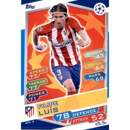 Filipe Luís Atlético Madrid ATL4 Match Attax Champions 2016-17