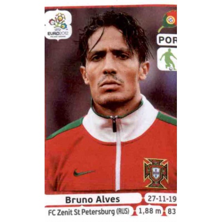 Bruno Alves Portugal 260 Panini Uefa Euro 2012 Poland Ukraine
